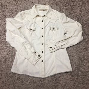 Cream Corduroy button down Western shirt